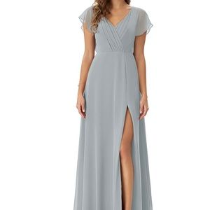 Azazie Dolphin Grey bridesmaid/prom dress. Size 4.